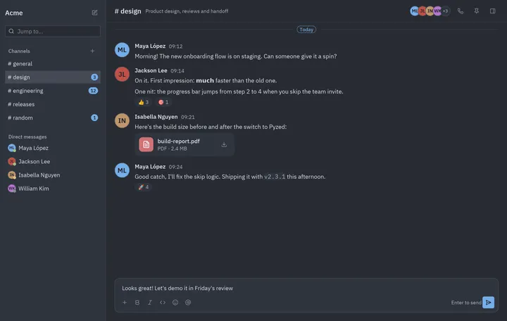 Chat: Python screen built with Pyzed
