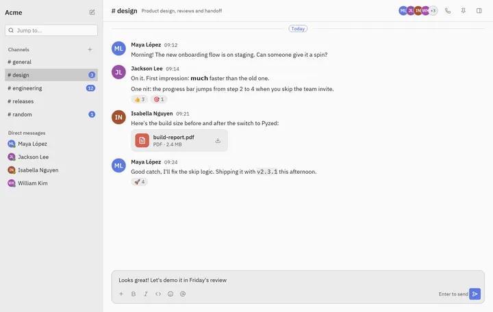Chat: Python screen built with Pyzed