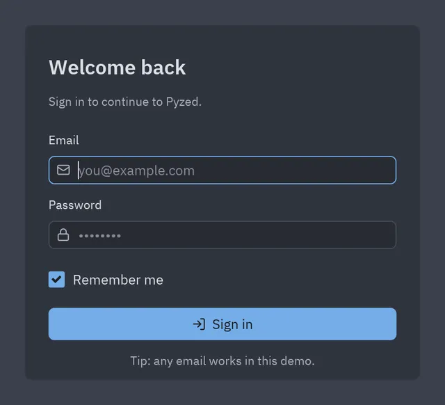 Sign-in form