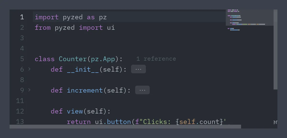 Folded blocks, code lens and the minimap