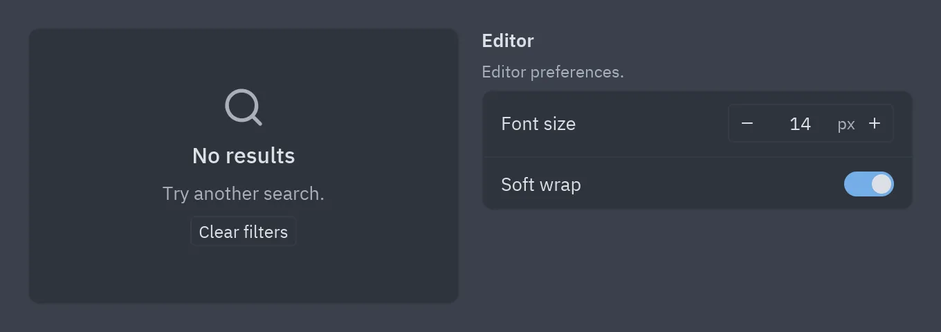 Empty state and settings group