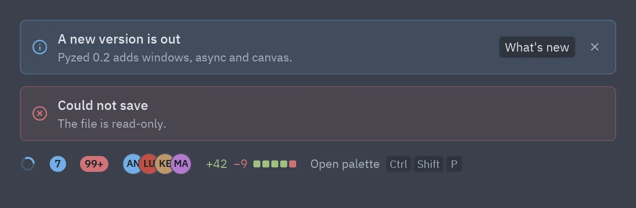 Callouts and indicators