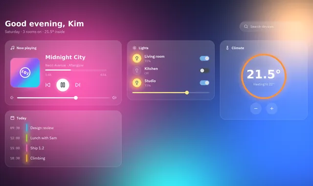 Glass control center