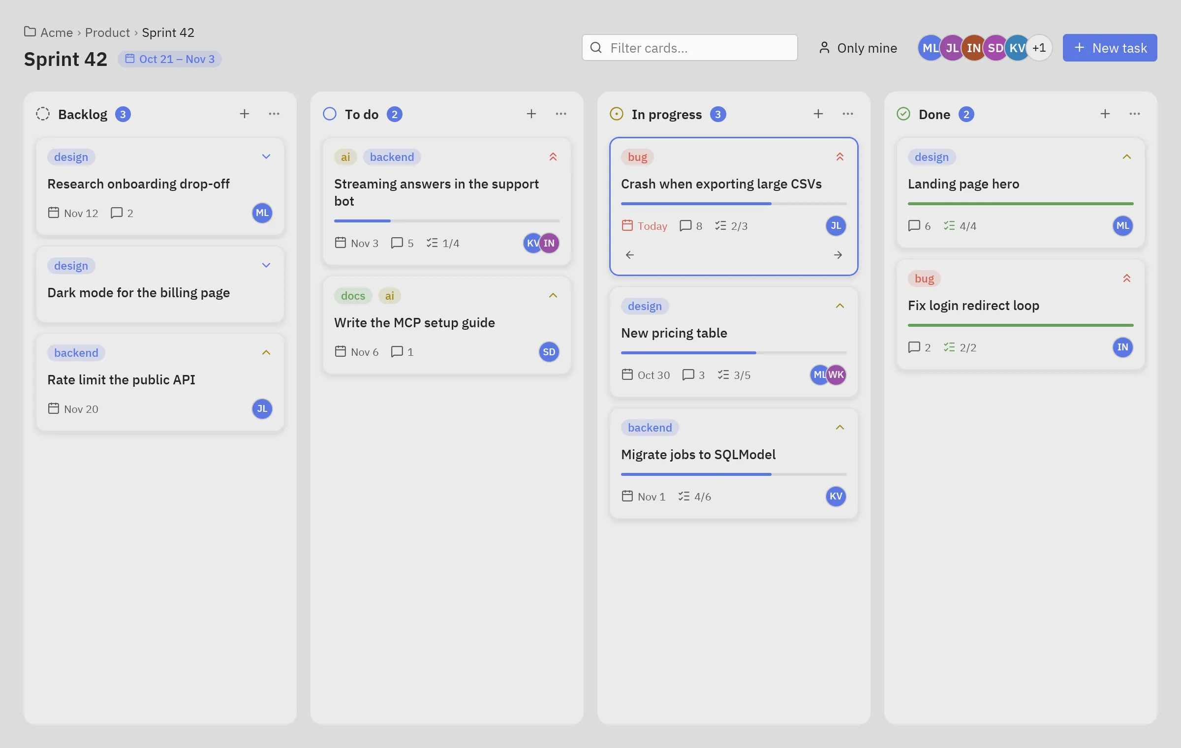 Kanban board