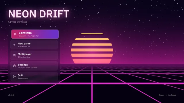 Main menu