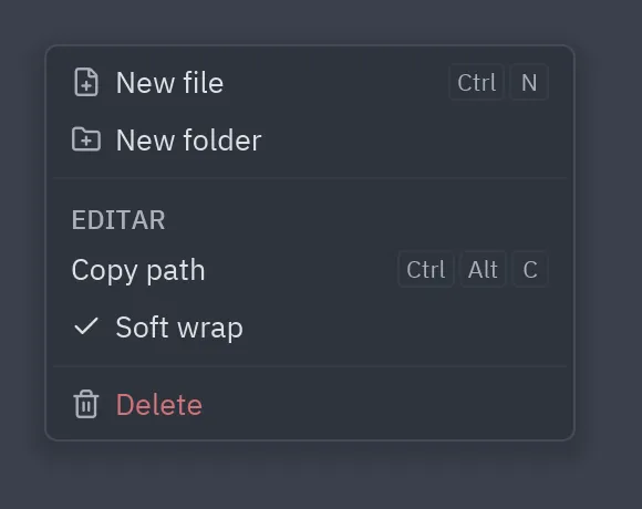 Context menu