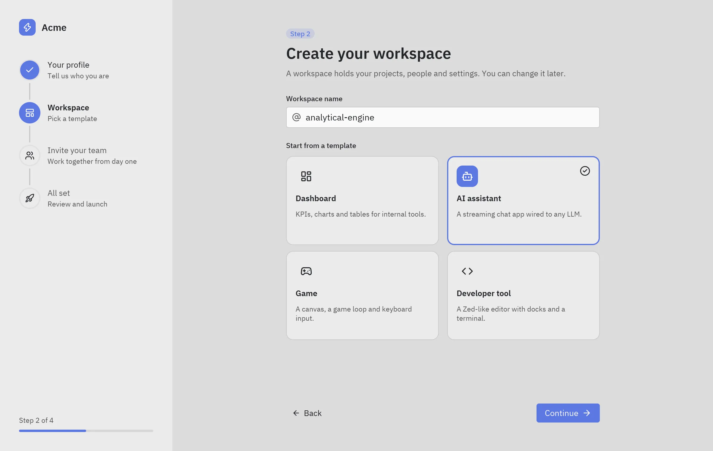 Onboarding wizard