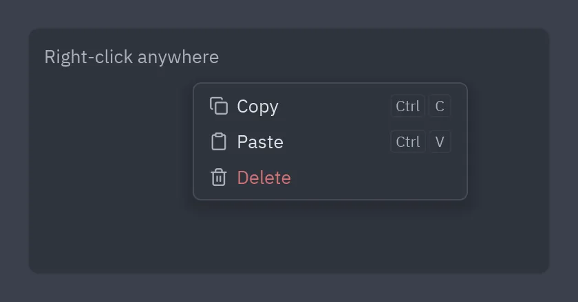 Popover with a context menu