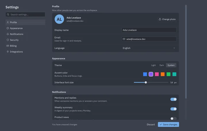 Settings: Python screen built with Pyzed