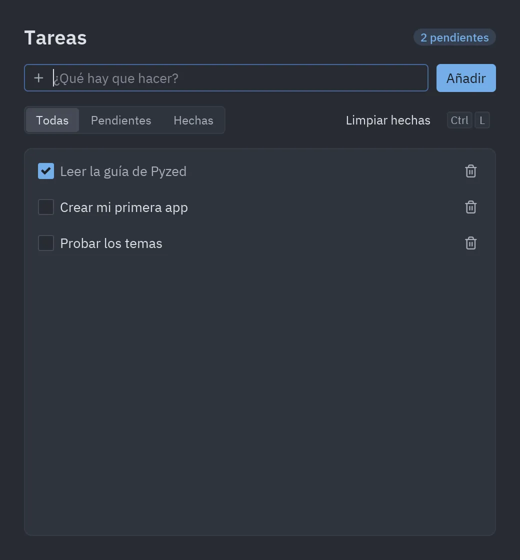 The finished app