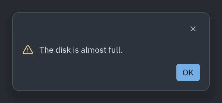 Alert: kind="warning"