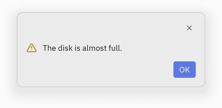 Alert: kind="warning"