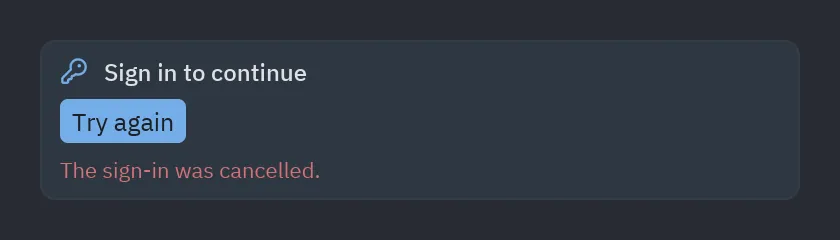 Sign-in prompt: error=