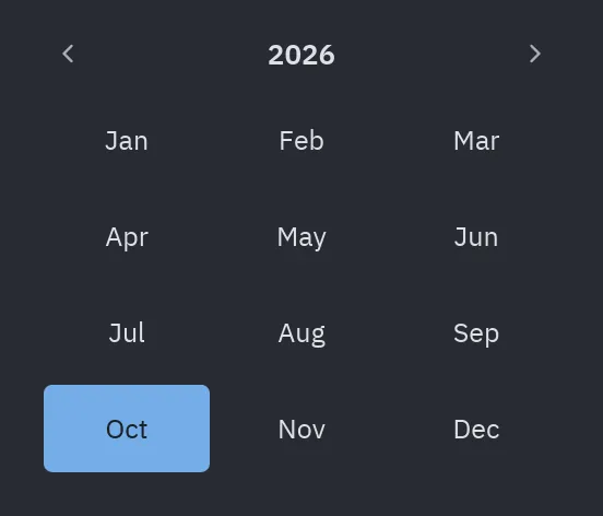 Calendar: set_view("months")