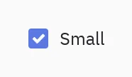 Checkbox: size="sm"