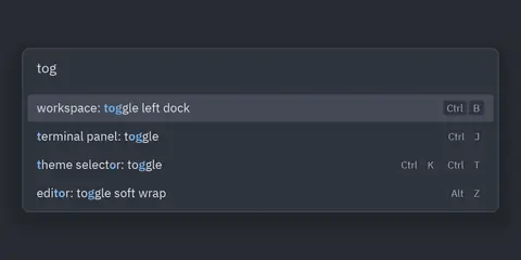 Command palette: Python GUI component
