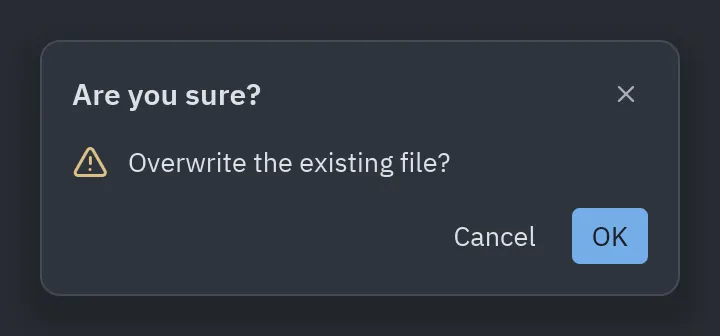 Confirm: kind="warning"