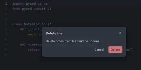 Confirm: Python GUI component