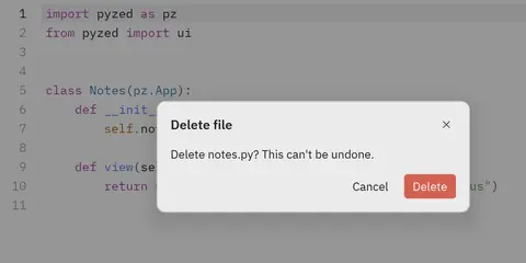 Confirm: Python GUI component
