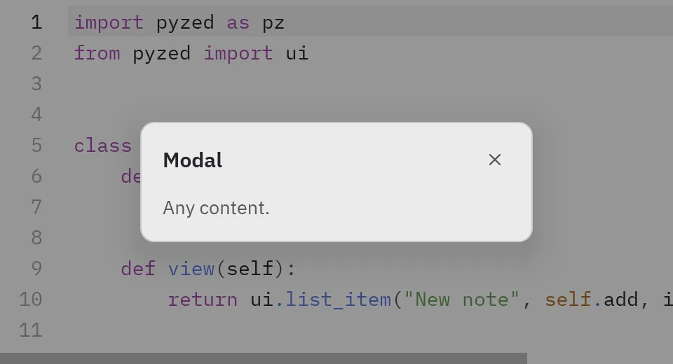 Capa de diálogo: ui.modal