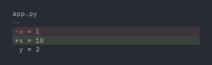 Diff view: Changed lines