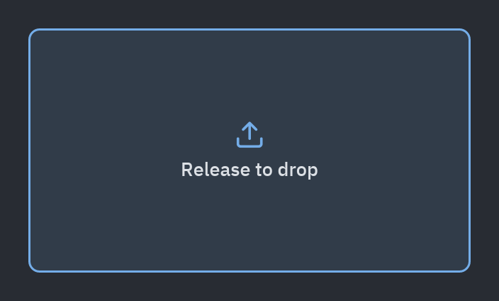 Drop zone: Files over it