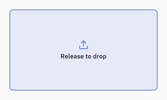 Drop zone: Files over it
