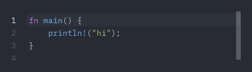 Editor: language="rust"