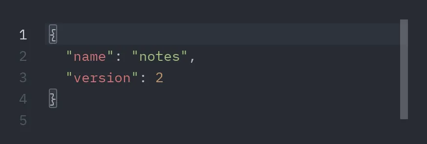 Editor: language="json"