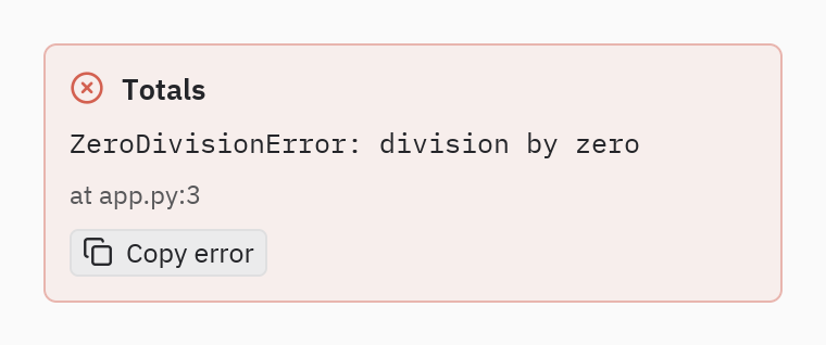 Error boundary: title="Totals"