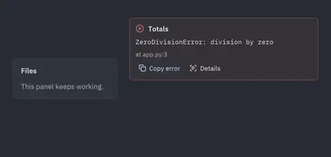 Error boundary: Python GUI component
