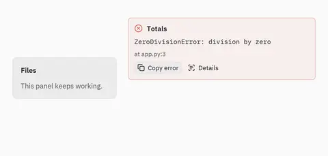 Error boundary: Python GUI component