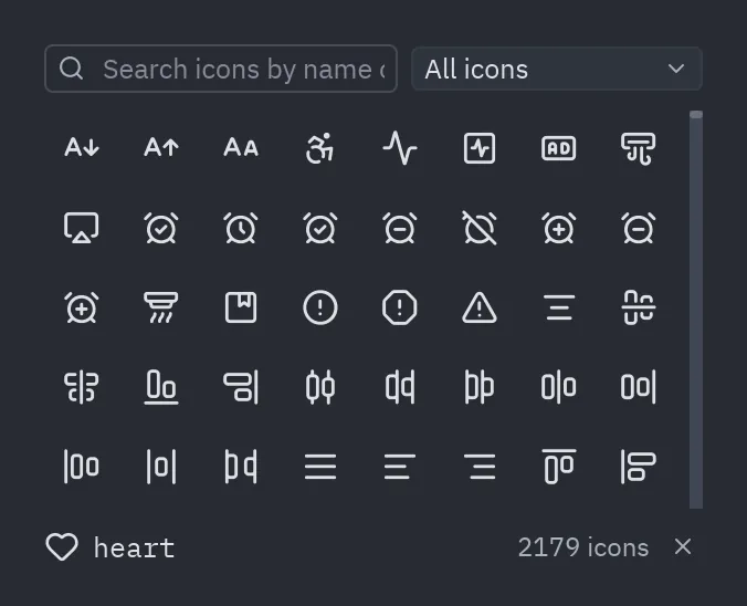 Icon picker: clearable=True