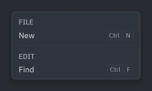 Menu: Headers and separators