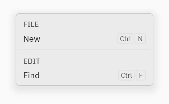 Menu: Headers and separators