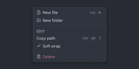 Menu: Python GUI component