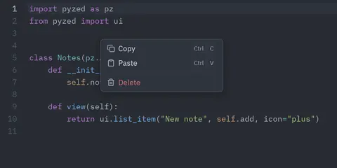 Popover: Python GUI component