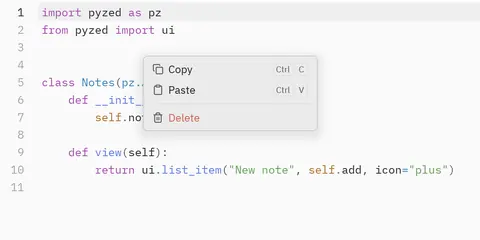 Popover: Python GUI component