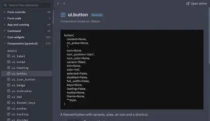 Reference browser: Python GUI component