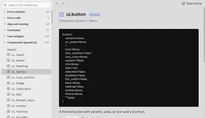 Reference browser: Python GUI component