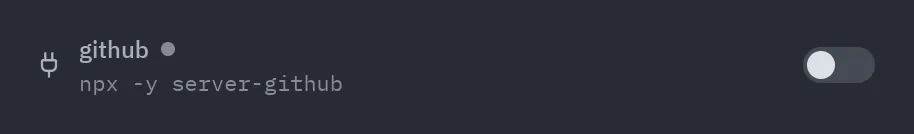 Service row: status="off"