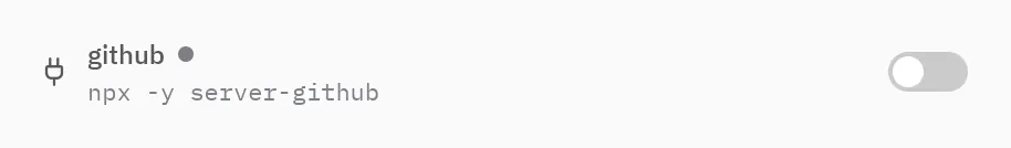 Service row: status="off"