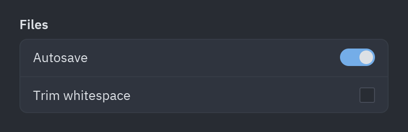 Settings group: Without description