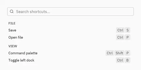 Shortcuts: Python GUI component