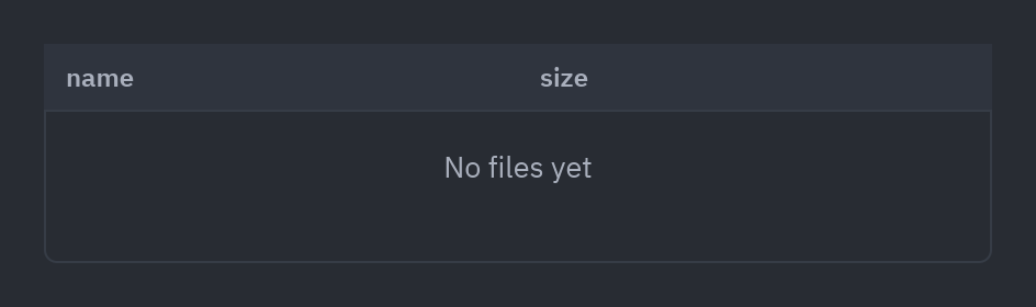 Table: empty=