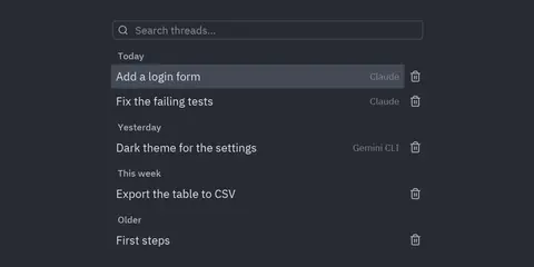 Thread history: Python GUI component