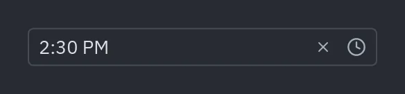 Time picker: "h:mm A"