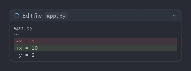 Tool call: diffs=