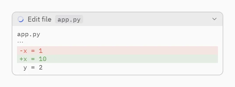 Tool call: diffs=