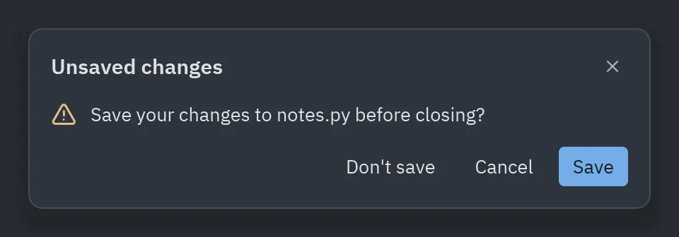 Unsaved changes: A file